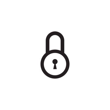 Asma kilit simgesi logo tasarım şablonu