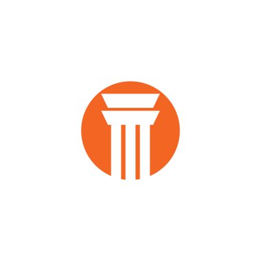 Somut sütun simgesi logo tasarım şablonu