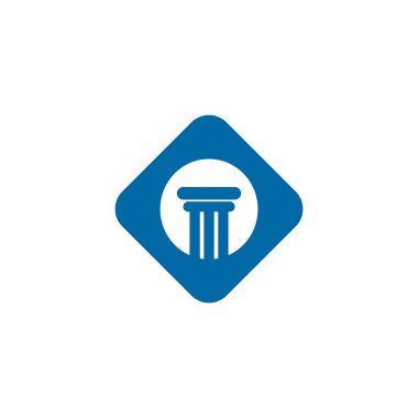 Somut sütun simgesi logo tasarım şablonu