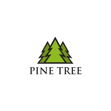 Pine tree icon logo design vector template clipart