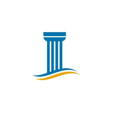 Somut sütun simgesi logo tasarım şablonu
