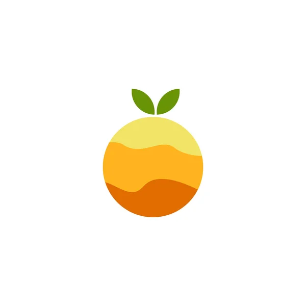 รูปแบบการออกแบบโลโก้สัญลักษณ์ผลไม้สีส้ม — ภาพเวกเตอร์สต็อก