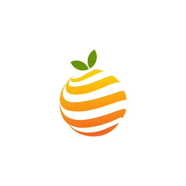 オレンジフルーツアイコンシンボルロゴデザインベクトルテンプレート — ストックベクタ
