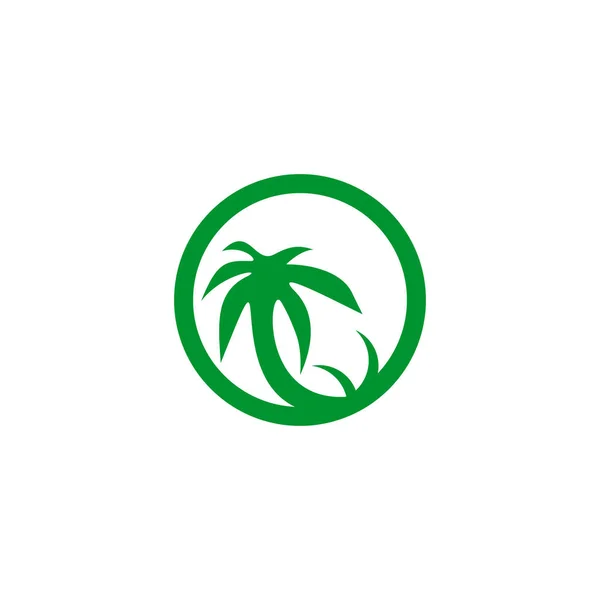 ココナッツツリーアイコンロゴデザインベクトルテンプレート — ストックベクタ