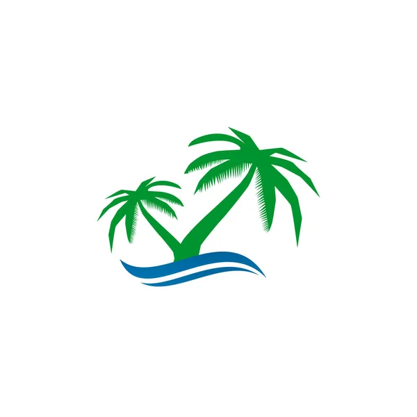 Árbol de coco icono logotipo diseño vector plantilla — Archivo Imágenes Vectoriales