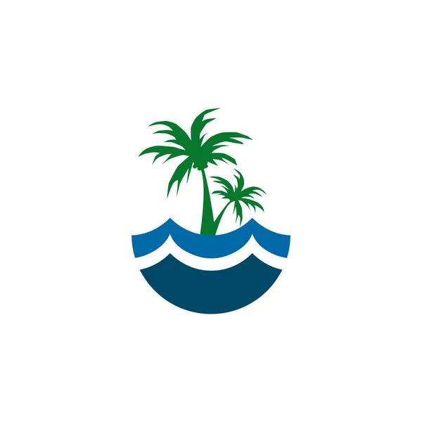 Templat desain logo ikon pohon kelapa - Stok Vektor
