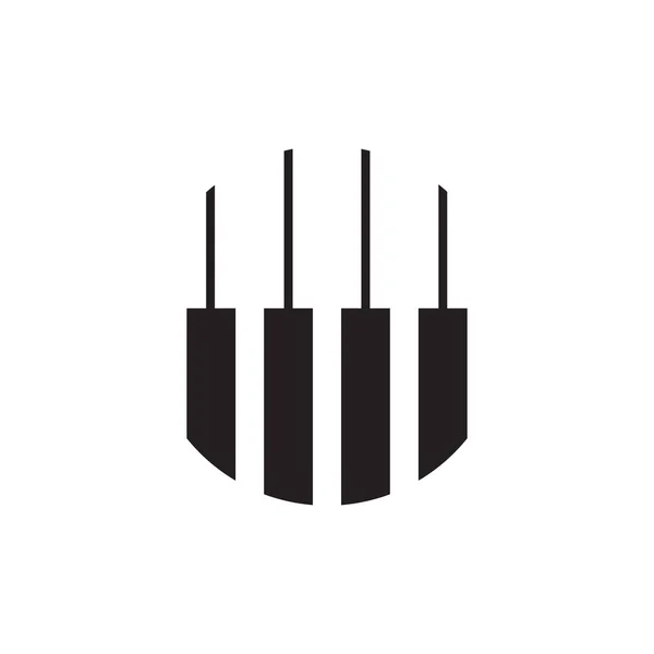 Modelo de vetor de design de logotipo de piano para instrumento de música — Vetor de Stock