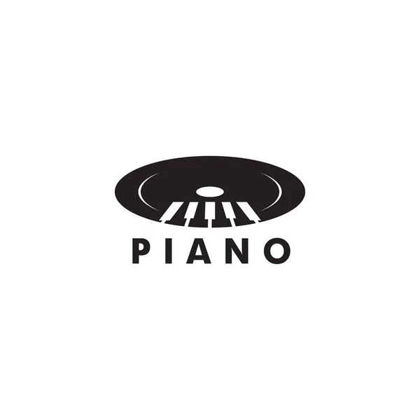 Piano logo design vector template for music instrument — 스톡 벡터