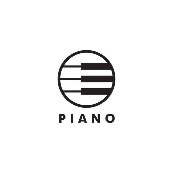 Piano logo design vector template for music instrument — Stock Vector