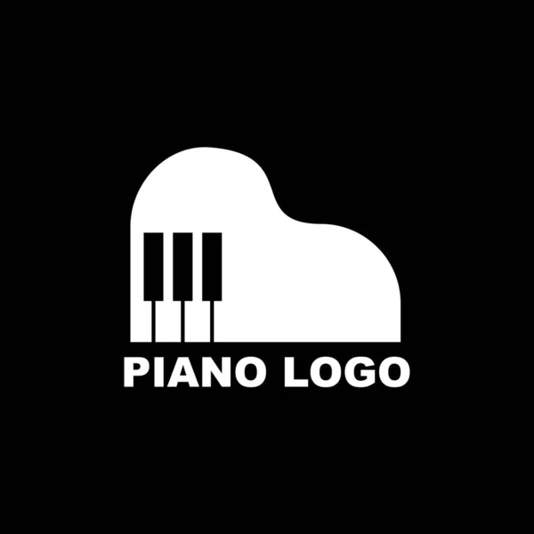 Piano logo design vector template for music instrument — 스톡 벡터