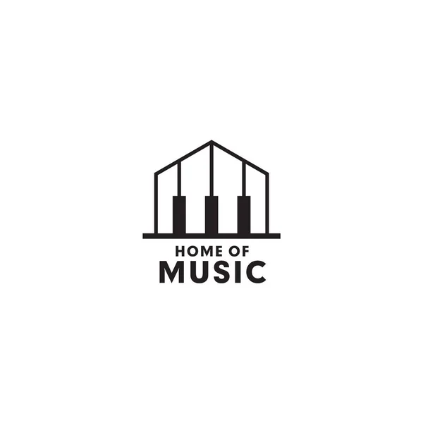 Modèle vectoriel de conception de logo pour piano pour instrument de musique — Image vectorielle