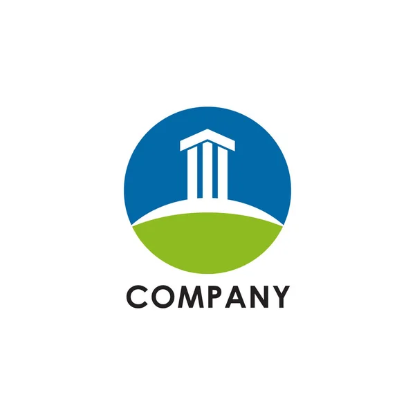 Concrete pillar icon logo design template — Stock Vector