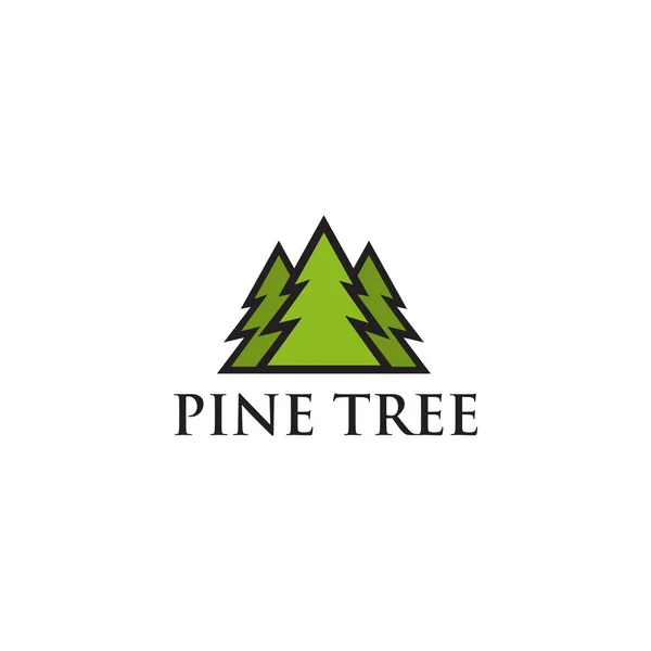 Árbol de pino icono logotipo diseño vector plantilla — Archivo Imágenes Vectoriales