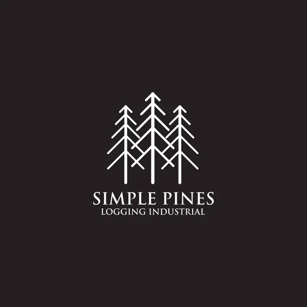 Pine tree icon logo design template — Stock Vector