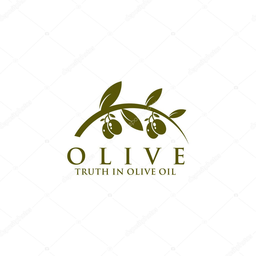 Olive oil business manufacturing company logo design vector illustration template