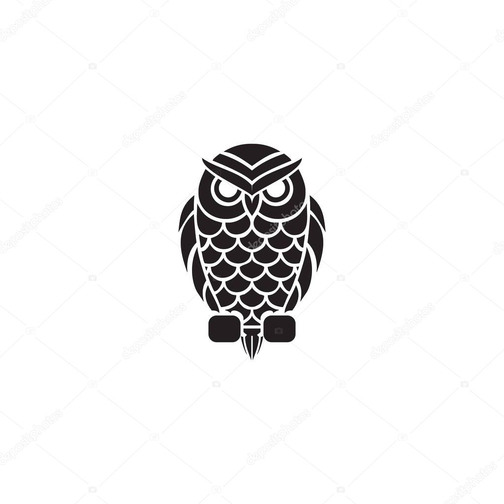 Owl bird logo icon design inspiration vector template