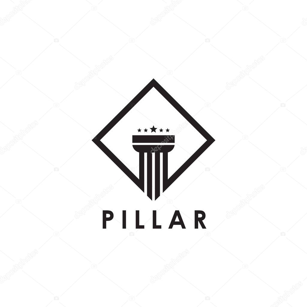 Concrete pillar icon logo design inspiration vector template