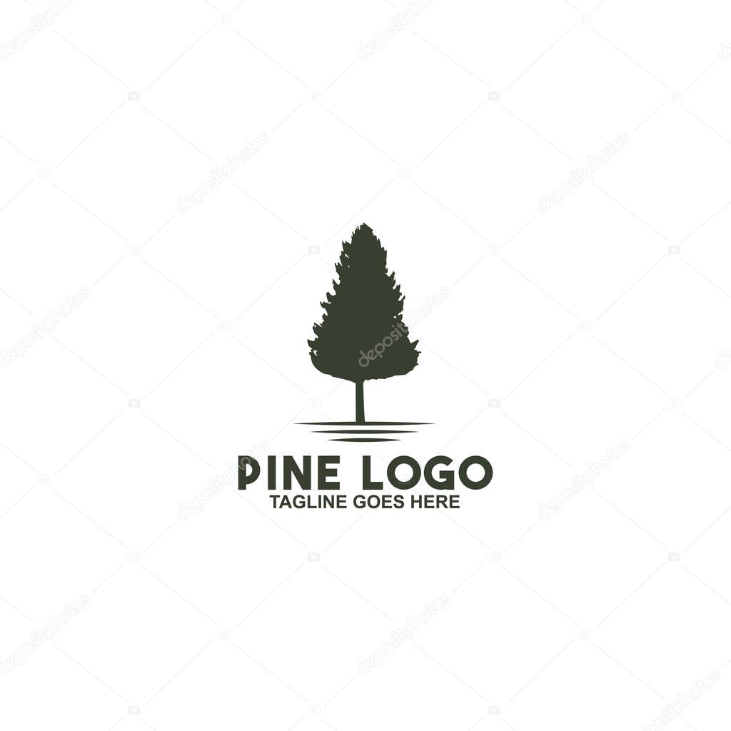 Pine tree icon logo design inspiraiton vector template