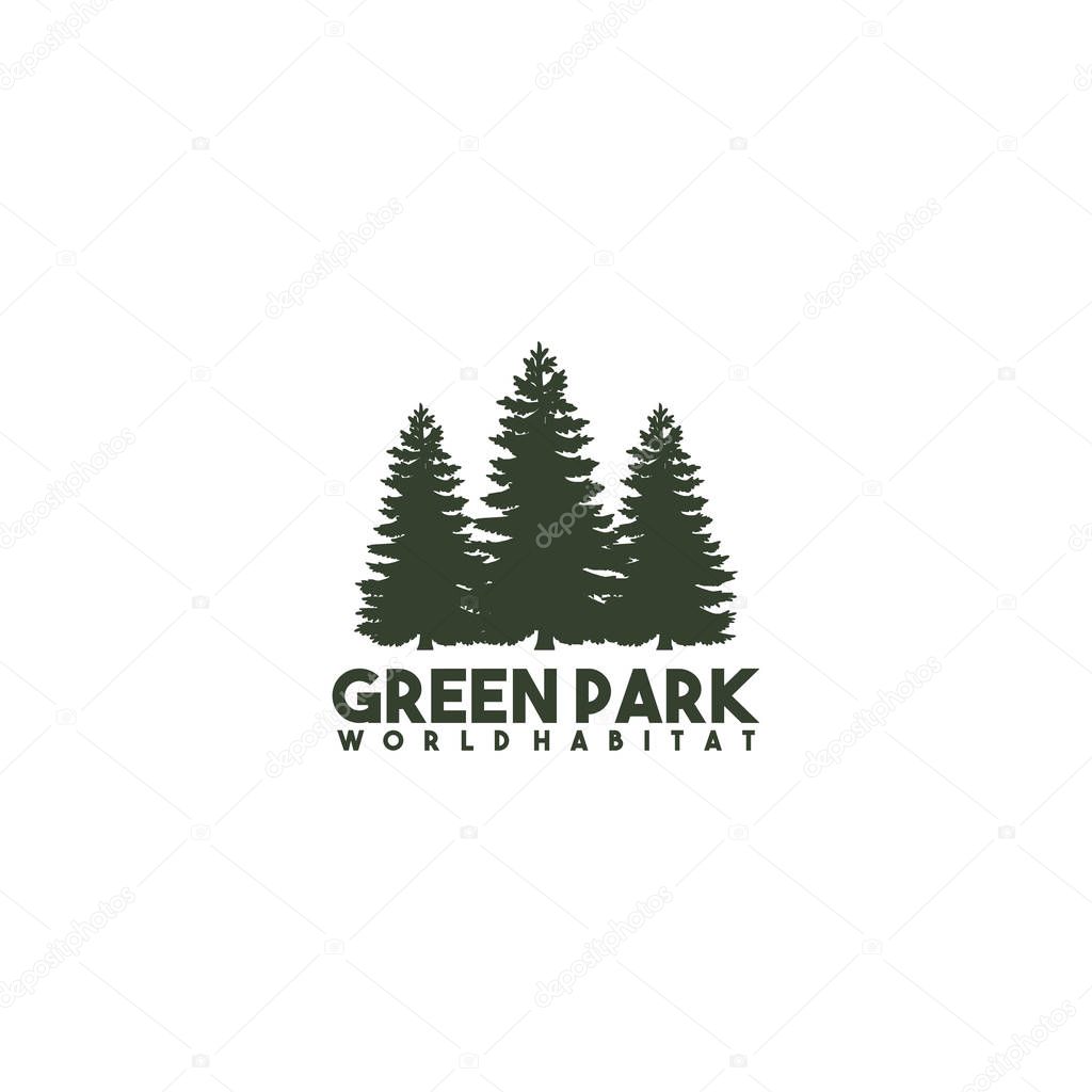 Pine tree icon logo design inspiraiton vector template