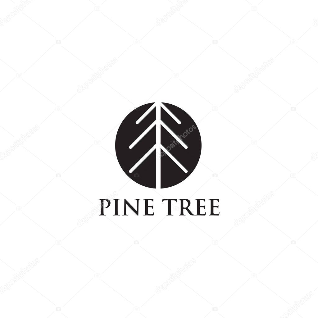 Pine tree icon logo design inspiraiton vector template