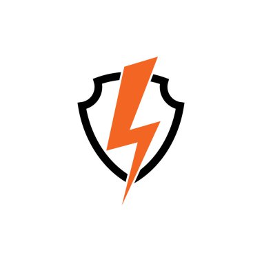 Amblem şimşek şimşeği logo tasarım şablonu