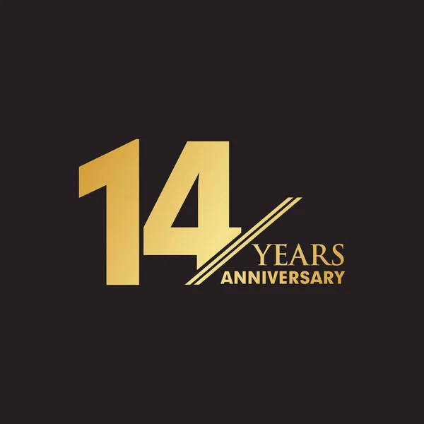 14th year anniversary emblem logo design template — 스톡 벡터