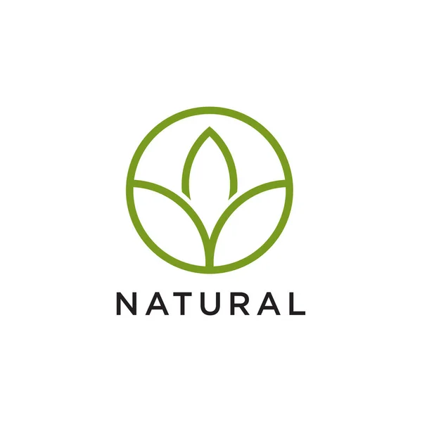 Modelo de vetor de design de logotipo de ícone de folha natureza — Vetor de Stock