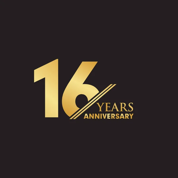 16ο έτος εορτασμού σύμβολο σχέδιο λογότυπο επέτειο — Διανυσματικό Αρχείο