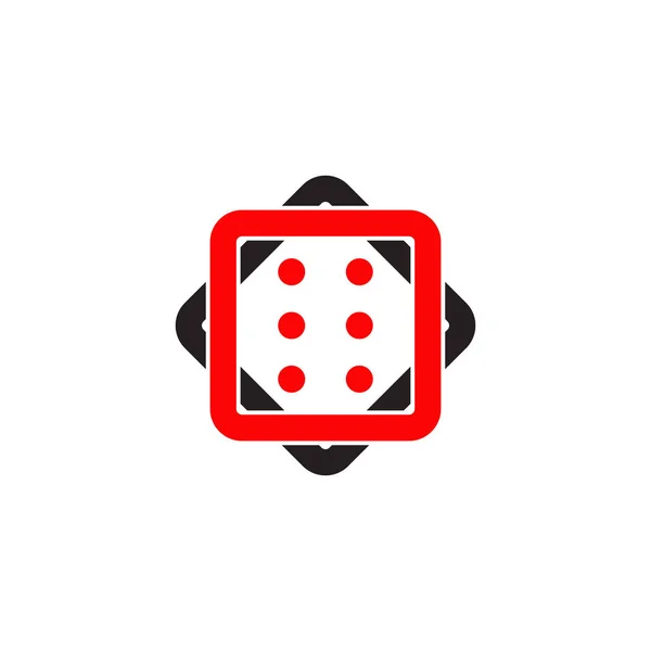 Dice game pictogram logo ontwerp vector template — Stockvector