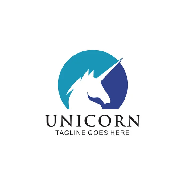 Unicorn mythological animal logo design vector template — Stock Vector