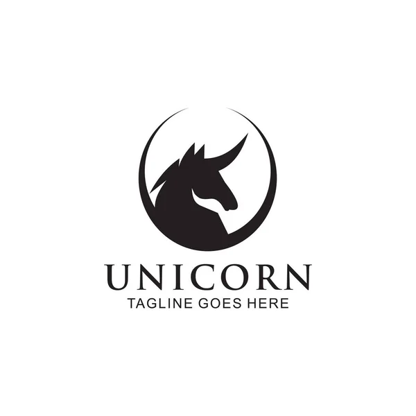 Plantilla vectorial de diseño de logotipo animal mitológico de unicornio — Archivo Imágenes Vectoriales