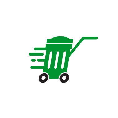 Çöp kutusu simgesi logo tasarım vektör sıcaklığına sahip çevre kampanyası