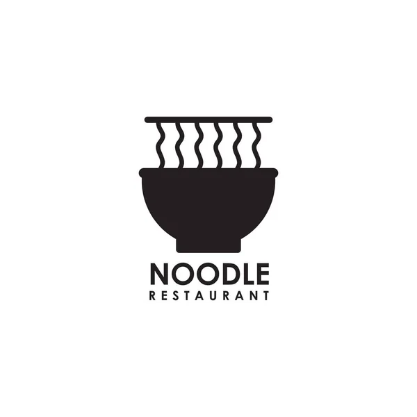 Noodle εστιατόριο με εικονίδιο μπολ διανυσματική απεικόνιση — Διανυσματικό Αρχείο