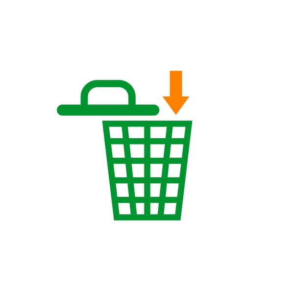 Περιβαλλοντική εκστρατεία με trash bin icon λογότυπο σχεδιασμό διάνυσμα θερμοκρασία — Διανυσματικό Αρχείο