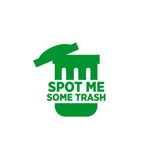 Umwelt-Kampagne mit Mülleimer-Symbol Logo Design-Vektor-Temp — Stockvektor