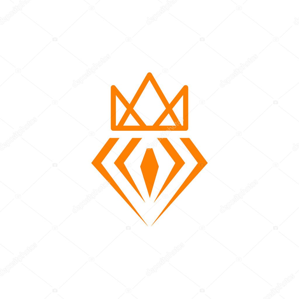 Diamond with crown logo design vector template illustration