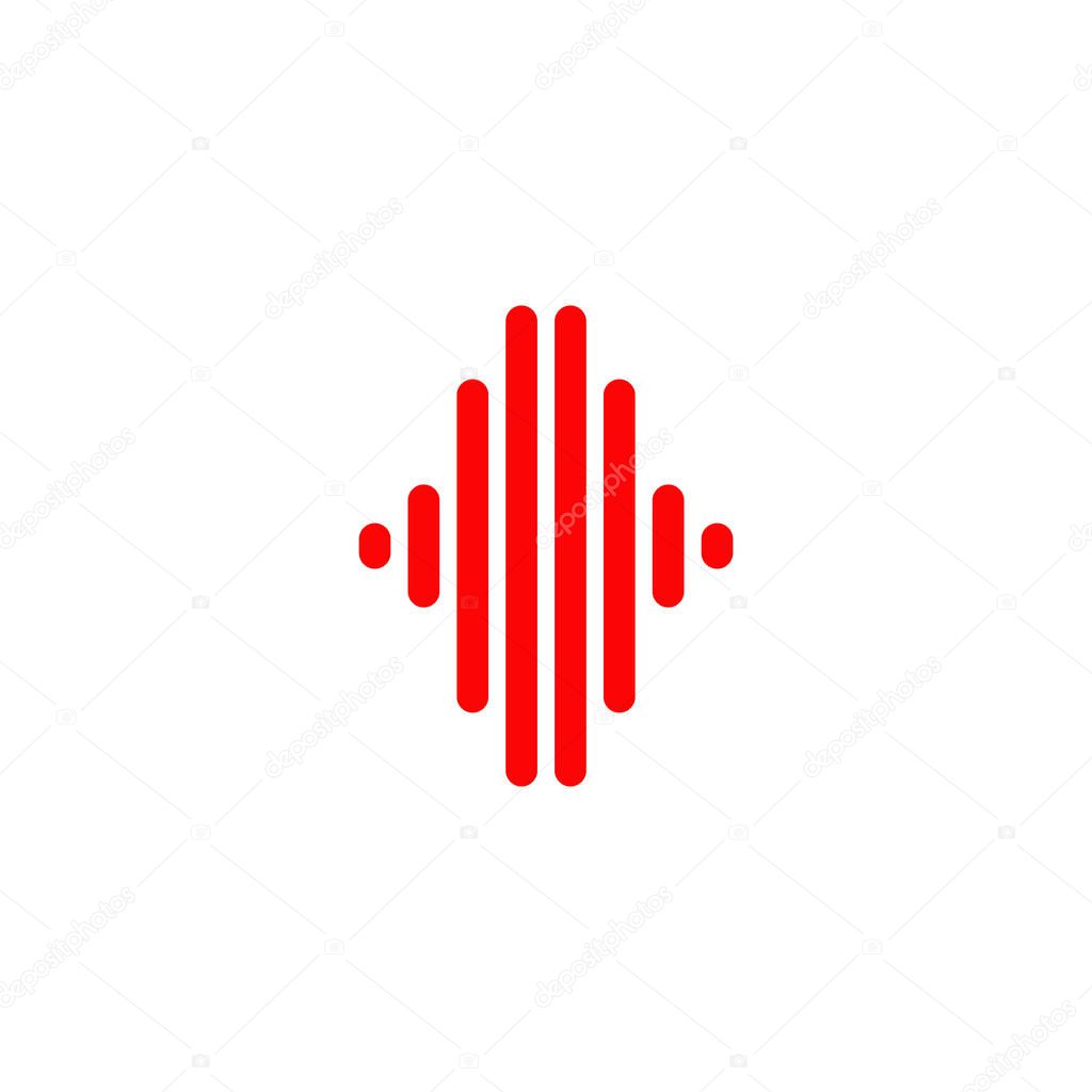 Music wave podcast logo design vector template