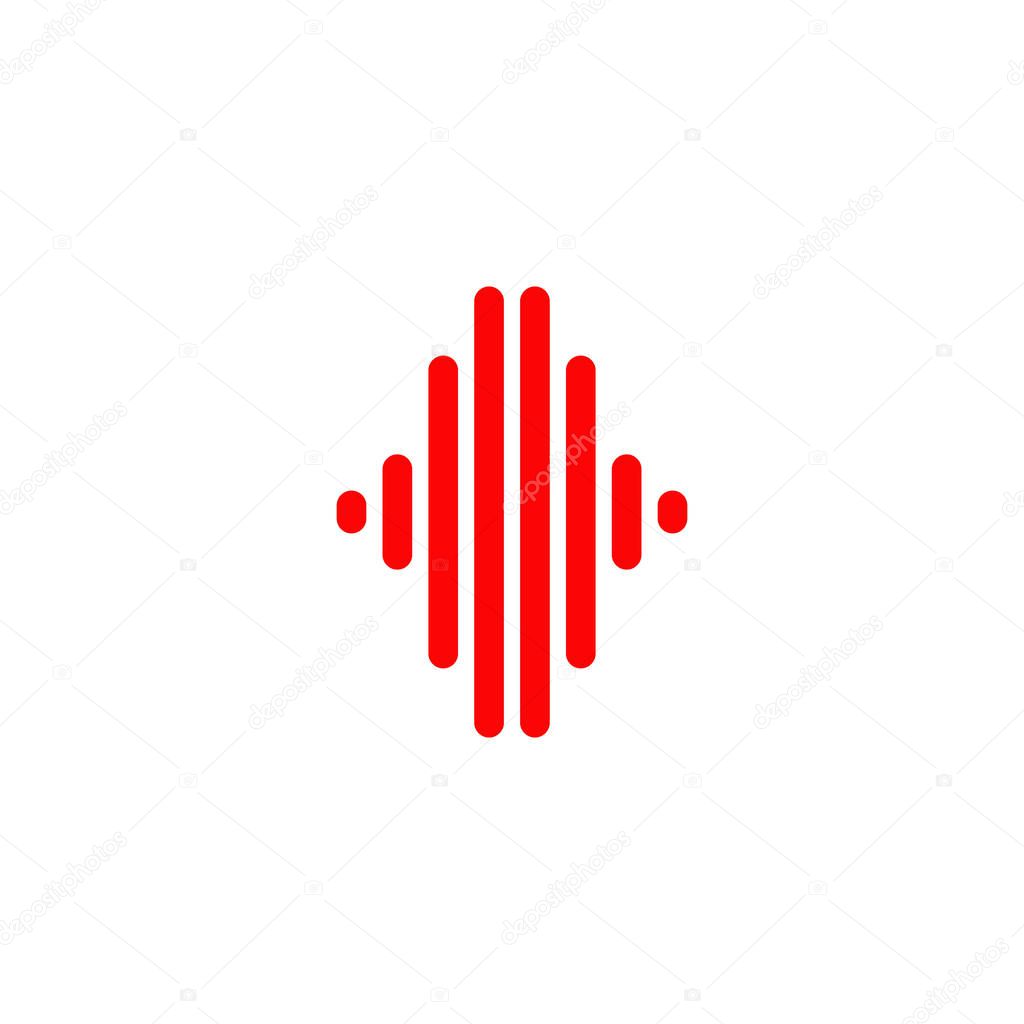 Music wave podcast logo design vector template illustration