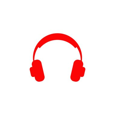 Kulaklık müziği simgesi logo tasarım vektörü şablonu