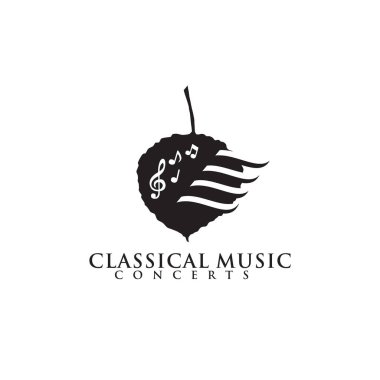 Classical music logo design vector template