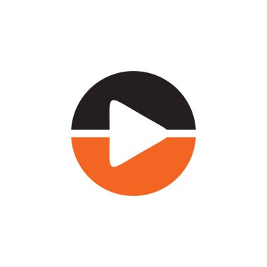 Play button icon logo design vector template