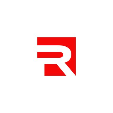 R harfi ilk simge logo tasarım şablonu