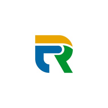 R harfi ilk simge logo tasarım şablonu