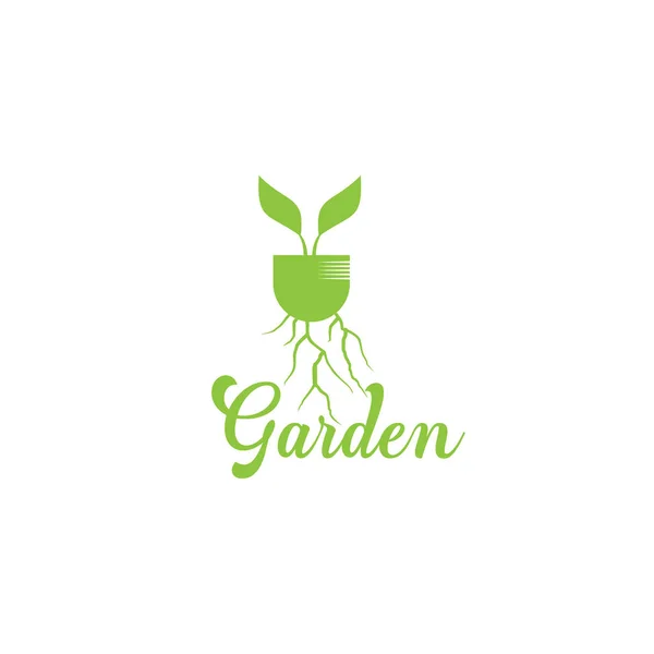 Garden logo design vector template — Stock Vector