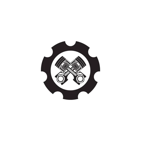 Modèle vectoriel de conception de logo d'icône de piston — Image vectorielle