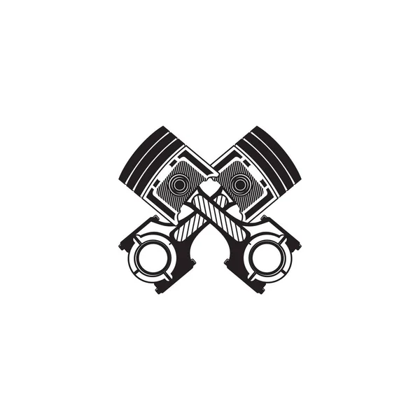 Modello vettoriale di progettazione icona logo a pistone — Vettoriale Stock
