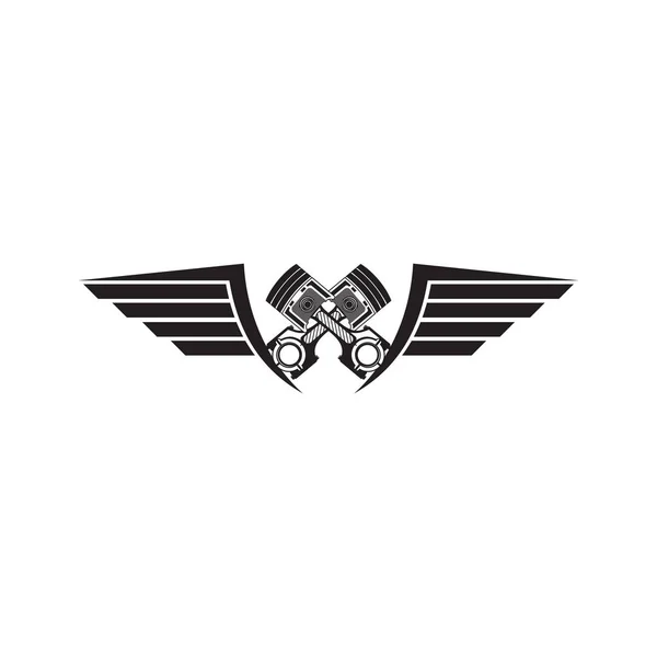 Pistón logotipo icono diseño vector plantilla — Archivo Imágenes Vectoriales