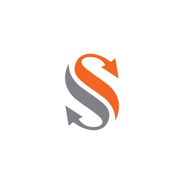 S letter arrow logo design template
