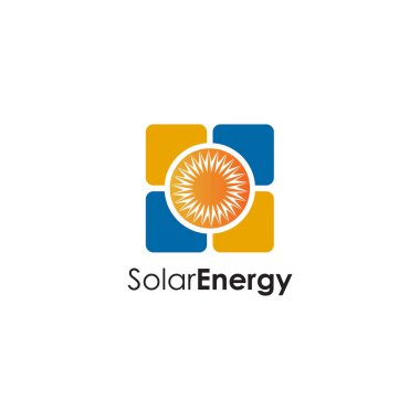 Solar energy industry logo design vector template