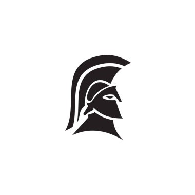 Spartan warrior helmet logo design vector template